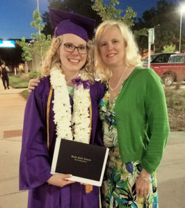 Proud Mom Moment, Lisa Winton with Maggie just after graduation.